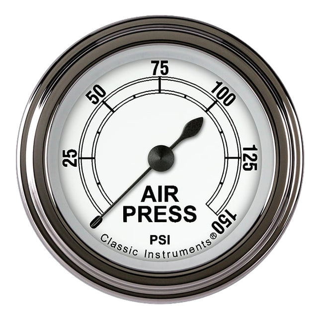 Classic Instruments Classic White 2-1/8" Air Pressure Gauge - CW118SLF