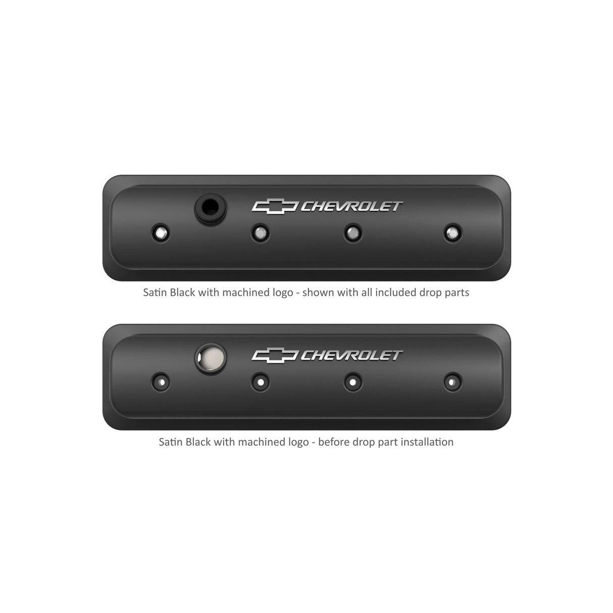 Holley 241-292 GM Licensed Valve Cover - Muscle Series - SBC - Center Bolt - Satin Black Machined