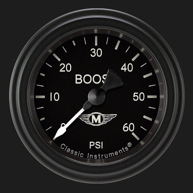 Classic Instruments Moal Bomber 2 1/8" Boost Gauge, 60 psi - MA143BLF