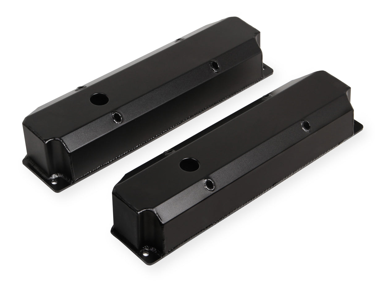 Mr Gasket Fabricated Aluminum Valve Covers - Black Finish - 6865BG