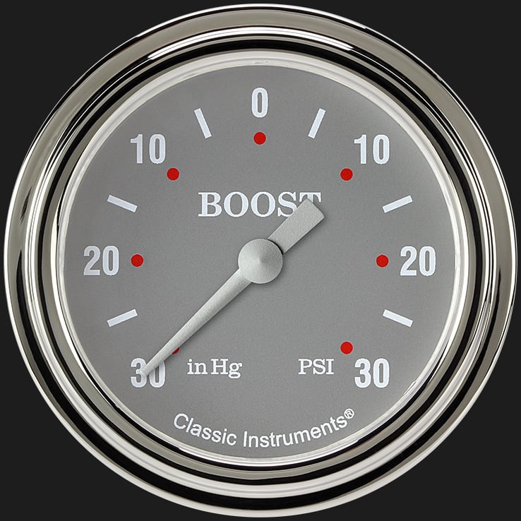Classic Instruments Silver Gray 2 5/8" Boost/Vac Gauge - SG341SLF