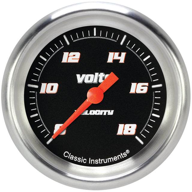 Classic Instruments Velocity Black 2-5/8" Volt Gauge - VS330BAPF
