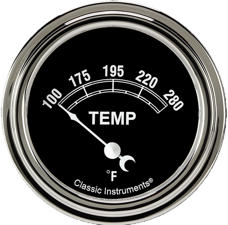 Classic Instruments Traditional 2 5/8" Short Sweep Water Temperature Gauge - TR226SLF-12