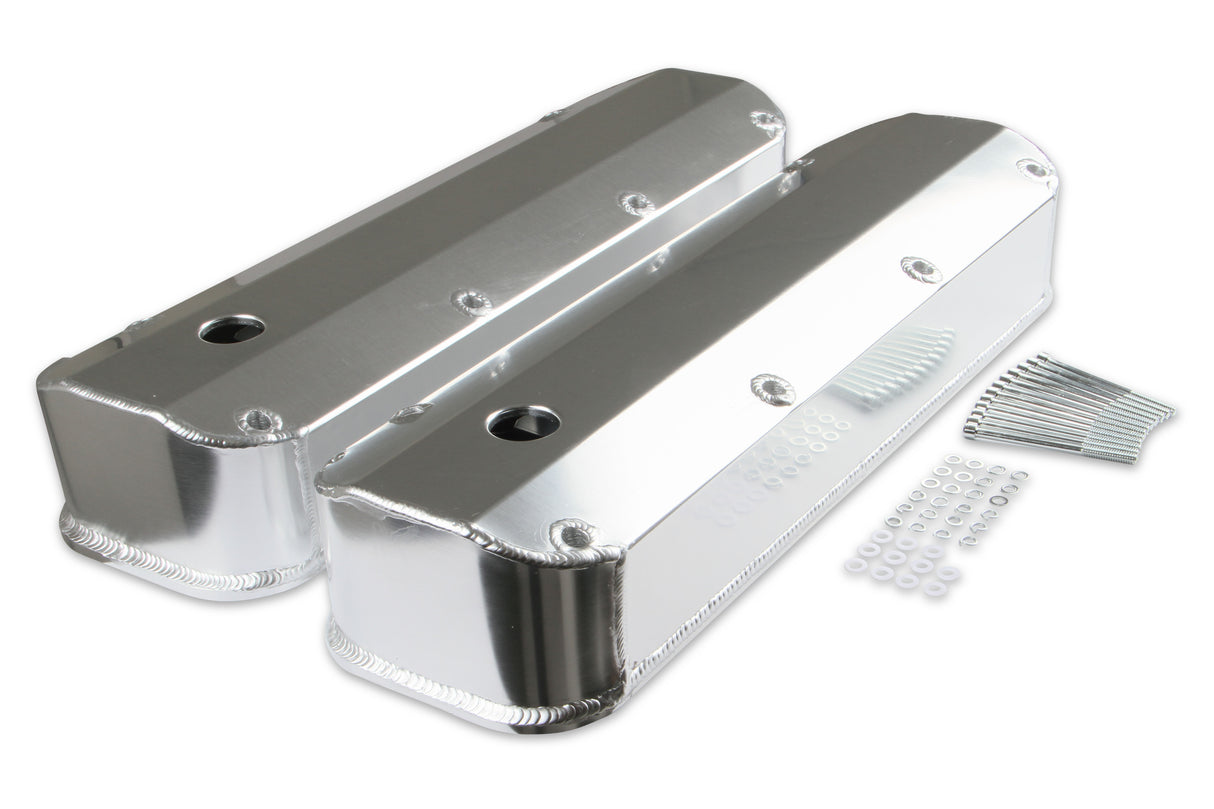 Mr Gasket Fabricated Aluminum Valve Covers - Silver Finish - 6860G