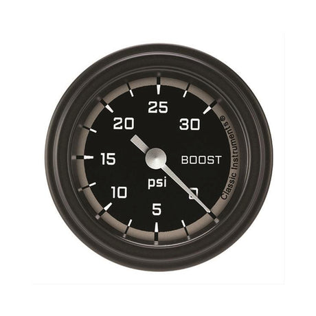 Classic Instruments Autocross Gray 2 1/8" Boost Gauge, 30 psi - AX142GBLF