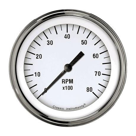 Classic Instruments White Hot 3 3/8" Tachometer - WH80SLF
