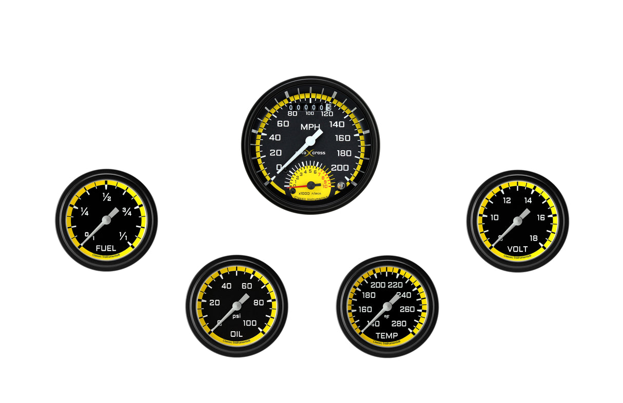 Classic Instruments AUTO CROSS YELLOW FS ULT & 4 2 5/8IN F/W/T/O - AX335YBLF