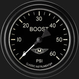 Classic Instruments Moal Bomber 2 5/8" Boost Gauge, 60 psi - MA343BLF