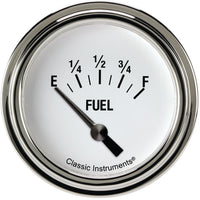 Classic Instruments White Hot 2-5/8" Fuel Level Gauge - WH214SLF