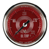 Classic Instruments V8 Red Steelie 2-1/8" Oil Temperature Gauge - V8RS128SHC