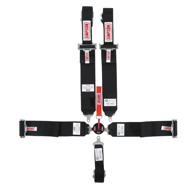 Simpson 29102BKH LCL 62" Lap FM 5-Point PU Harness Black - 29102BKH
