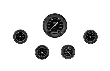 Classic Instruments AutoCross Gray Five Gauge Set 100 - AX100GBLF