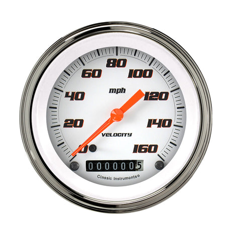 Classic Instruments VELOCITY WHITE 3IN SPEEDO 160MPH - VS55WSLF