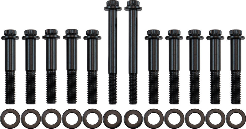 Aeroflow Ford 351 Cleveland Intake Bolts - Black Finish 12 Point Head, Pack of 12 (AF37-1211) AF37-1211