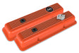 Holley 241-136 Valve Covers - Muscle Series - Finned - SBC - Factory Orange