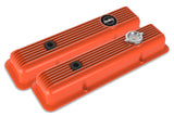 Holley 241-136 Valve Covers - Muscle Series - Finned - SBC - Factory Orange