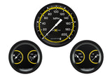 Classic Instruments AUTO CROSS YELLOW 5" SPEEDO & 2 - 3"DUALS-G - AX64YBLF