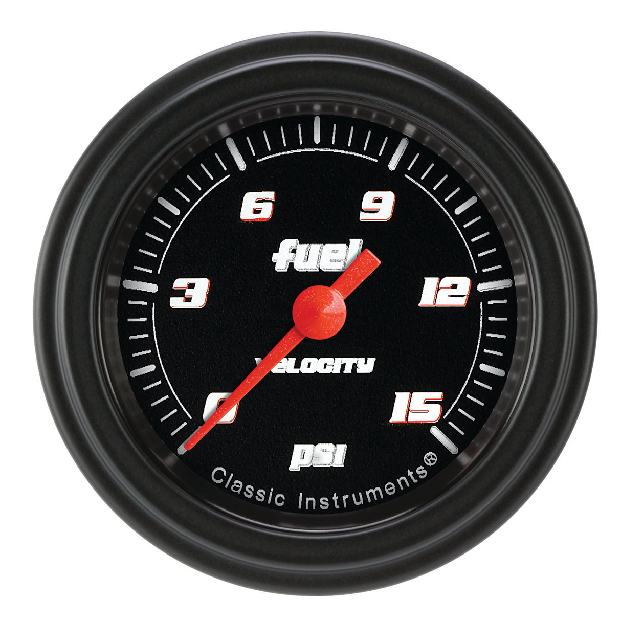 Classic Instruments Velocity Black 2-1/8" Fuel Pressure Gauge (15 PSI) - VS145BBLF