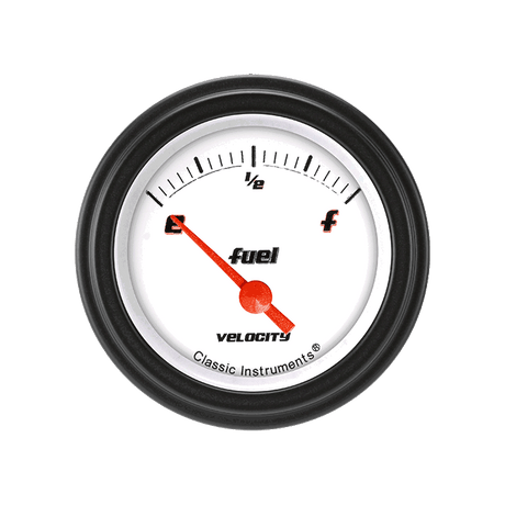 Classic Instruments Velocity White 2 1/8" Fuel - VS14WBLF