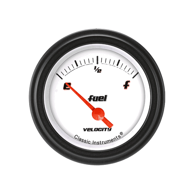 Classic Instruments Velocity White 2 1/8" Fuel - VS14WBLF