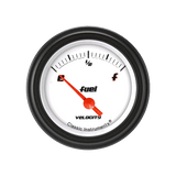 Classic Instruments Velocity White 2 1/8" Fuel - VS12WBLF