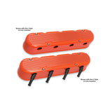 Holley 241-183 2-Piece Finned Valve Cover - Gen III/IV LS - Factory Orange Machined