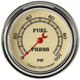 Classic Instruments Vintage 2-5/8" Fuel Pressure Gauge (100 PSI) - VT346SLF