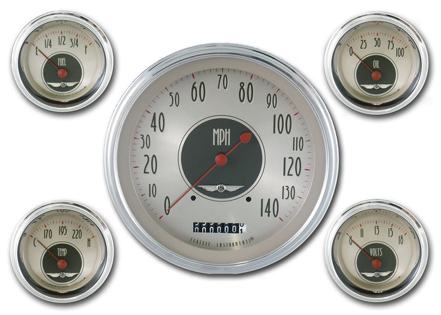 Classic Instruments American Nickel 5 Gauge Set - AN54SLC