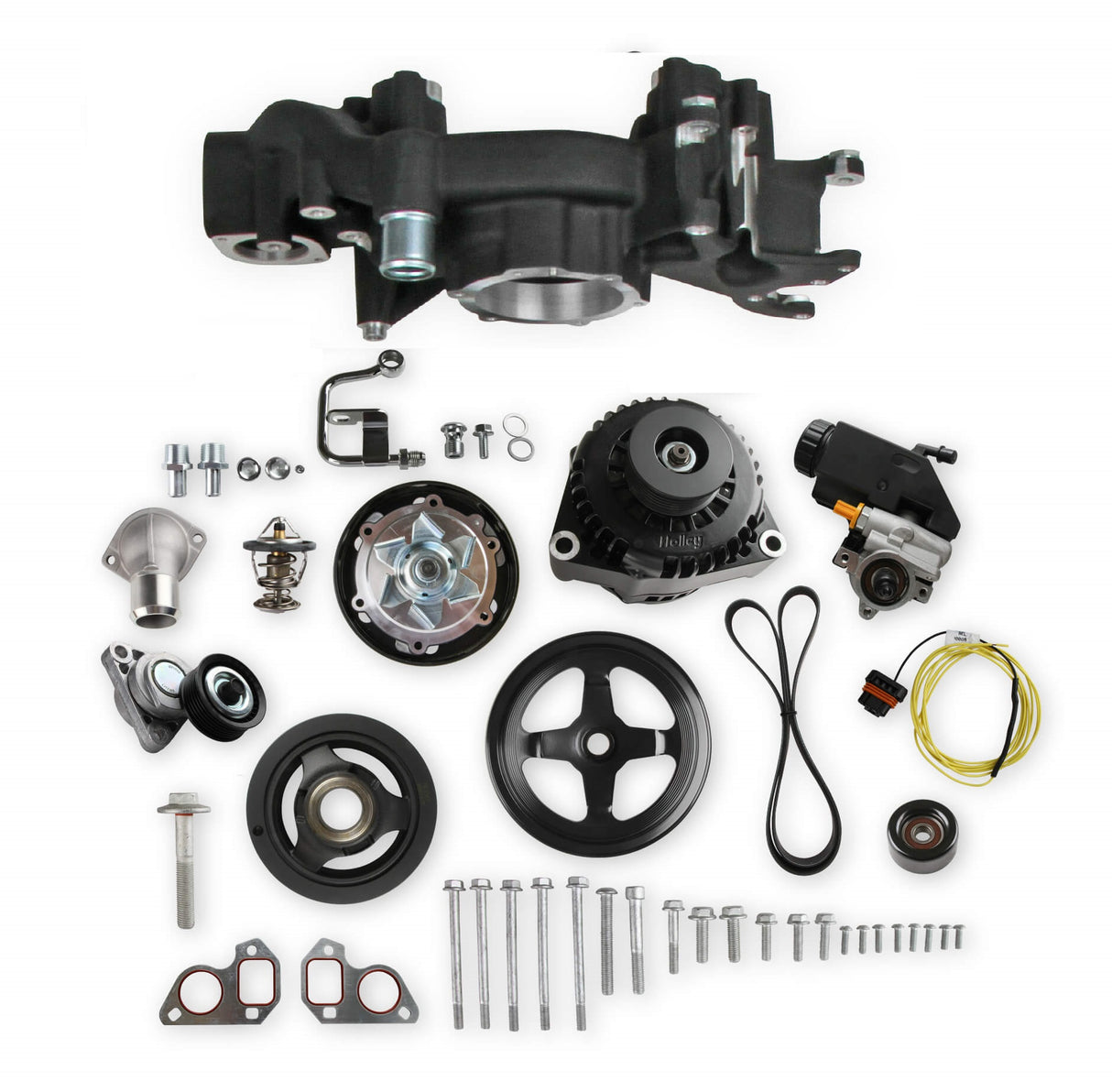 Holley 20-186BK Mid-Mount Race Accessory System-Black Finish