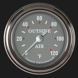 Classic Instruments Silver Gray 2 1/8" Outside Air Temp. Gauge - SG199SLF