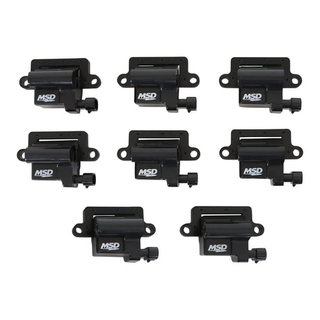 MSD Ignition Coil - Blaster Series - L-Series Truck Engine - Black - 8-Pack - 826483
