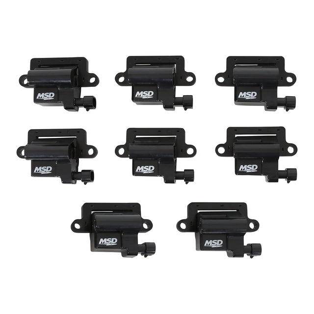 MSD Ignition Coil - Blaster Series - L-Series Truck Engine - Black - 8-Pack - 826483