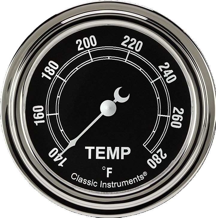 Classic Instruments Traditional 2 5/8" Short Sweep Water Temperature Gauge - TR326SLF-12