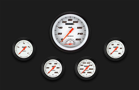 Classic Instruments Velocity White Five Gauge Set 365 - VS365WBLF