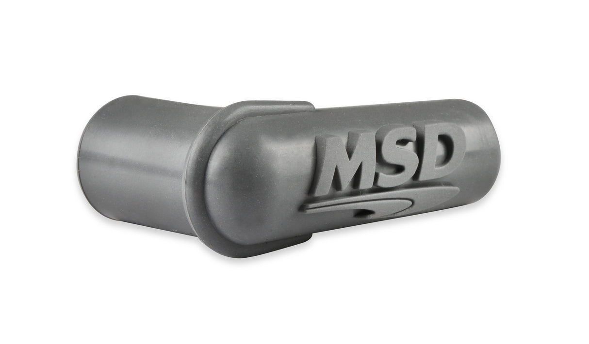MSD Boots, 90 Degree Logo Spark Plug, Gray Silicone 50EA - 34514