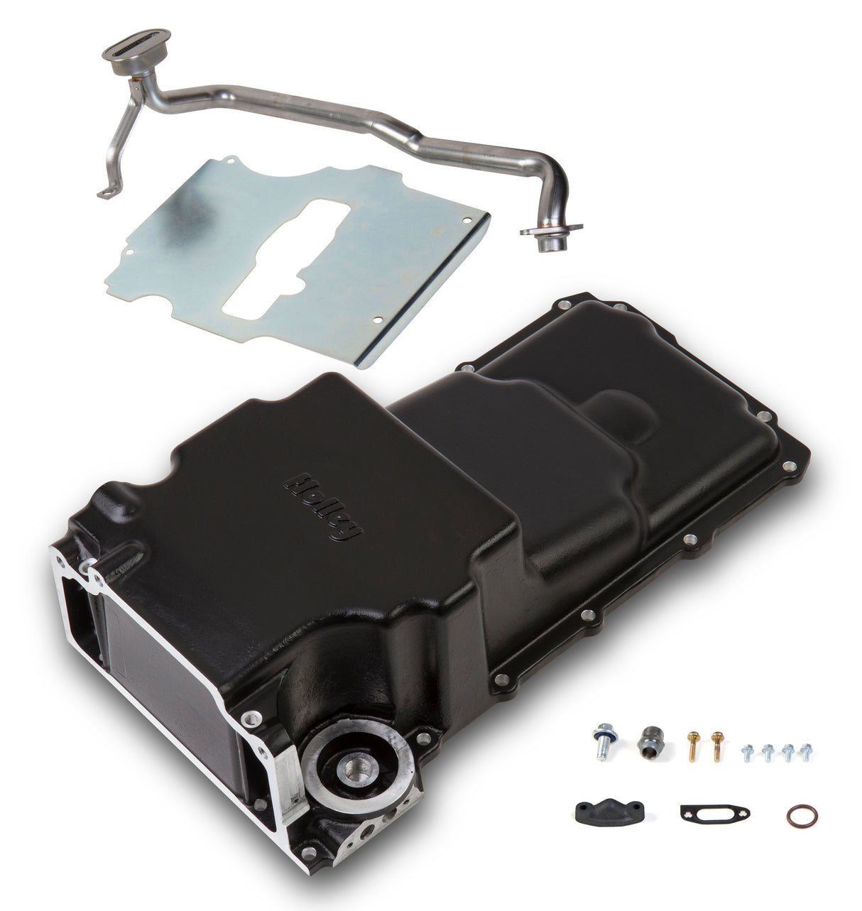 Holley 302-2BK GM LS Swap Oil Pan - Black - Additional Front Clearance