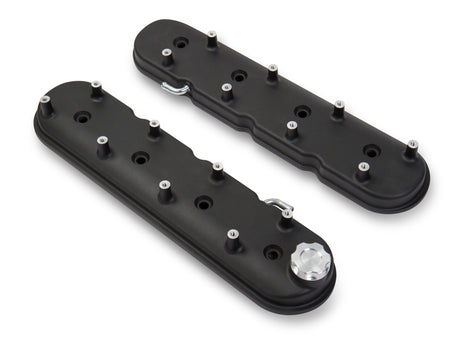 Holley LS Valve Covers - Satin Black Textured Finish - 241-91