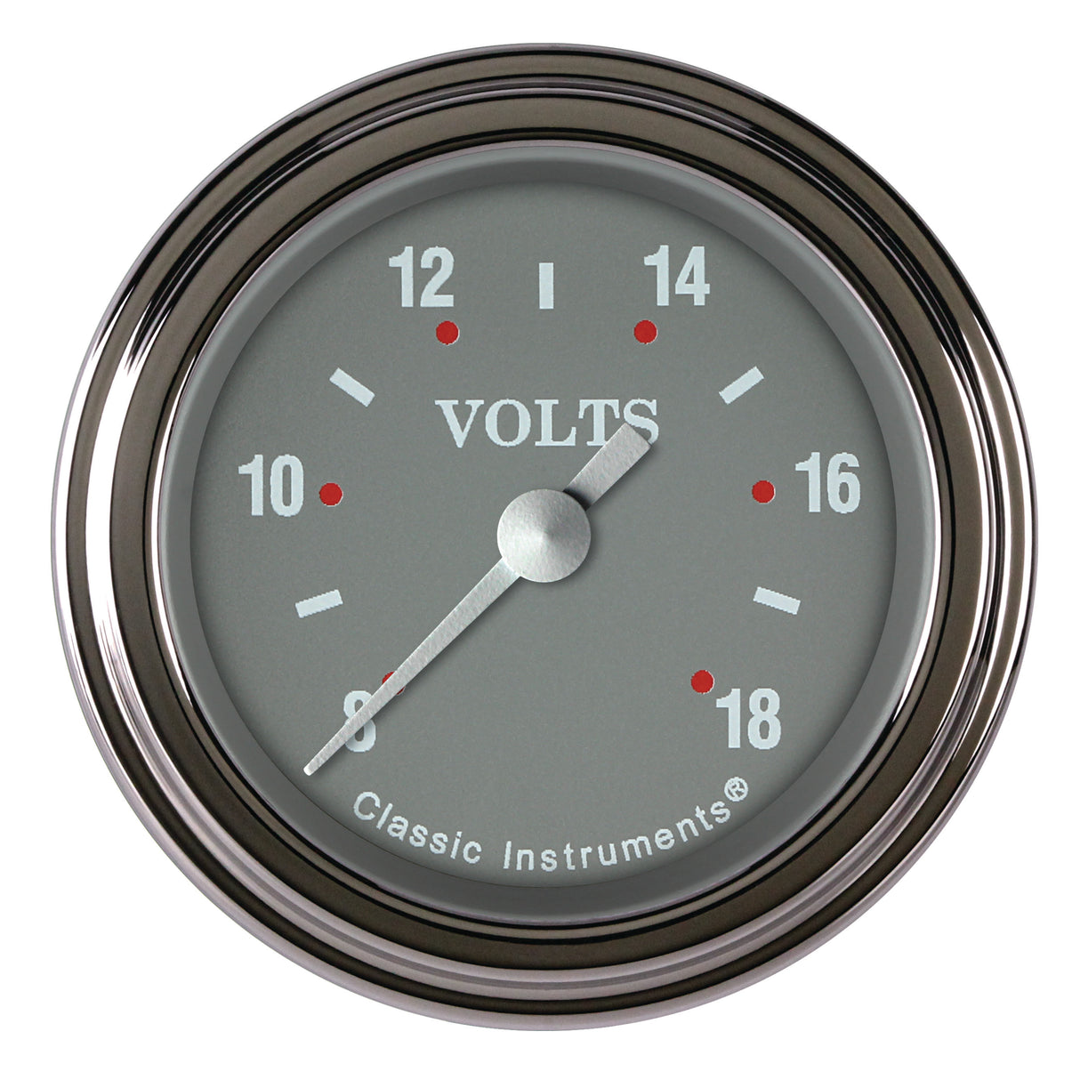 Classic Instruments Silver Gray 2-1/8" Volt Gauge - SG130SLF