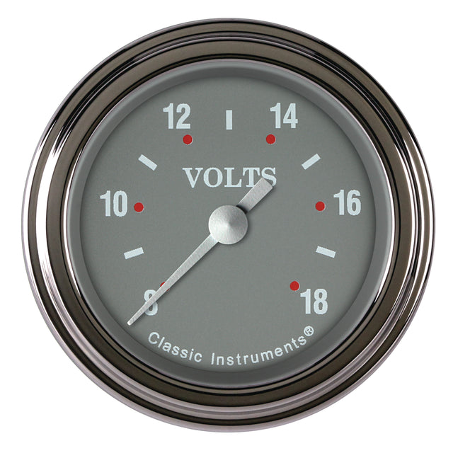 Classic Instruments Silver Gray 2-1/8" Volt Gauge - SG130SLF