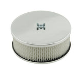 Mr Gasket Air Cleaner - 6-1/2 Inch Diameter, 2-7/16 Inch Tall - Chrome - 1485