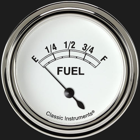 Classic Instruments Classic White 2 5/8" Fuel Gauge - CW214SLF