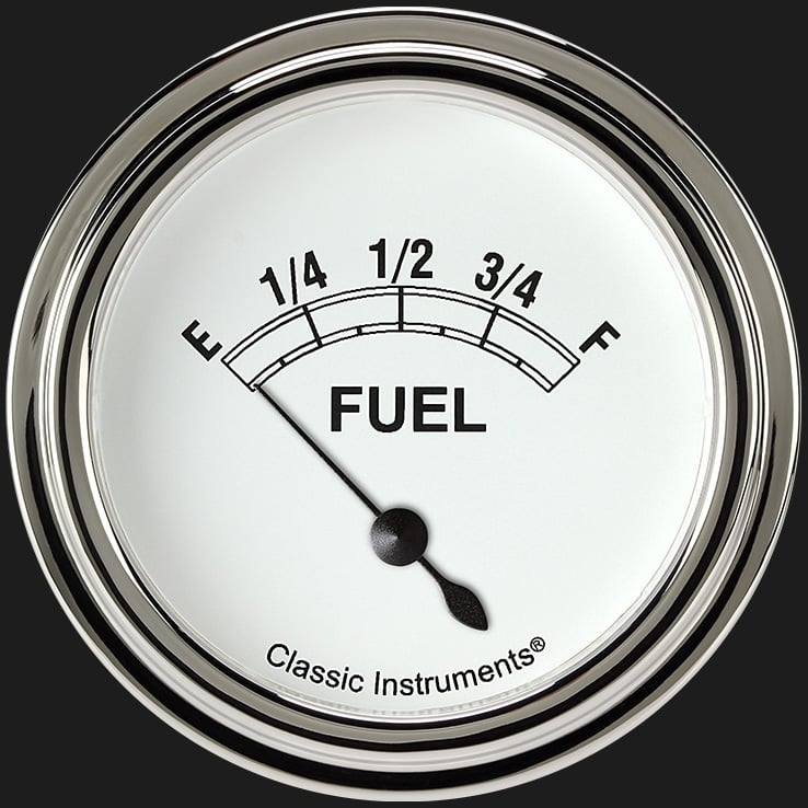 Classic Instruments Classic White 2 5/8" Fuel Gauge - CW211SLF