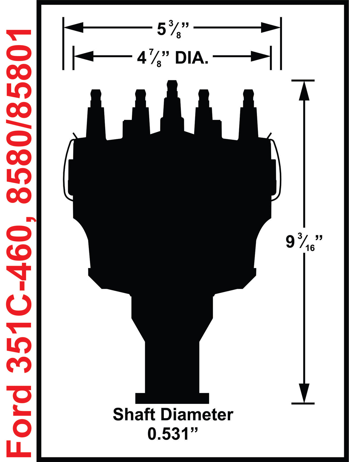 MSD Ford V8 351C-460 Billet Distributor - 8580