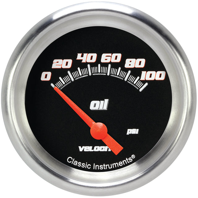 Classic Instruments Velocity Black 2-5/8" Oil Pressure Gauge - VS281BAPF