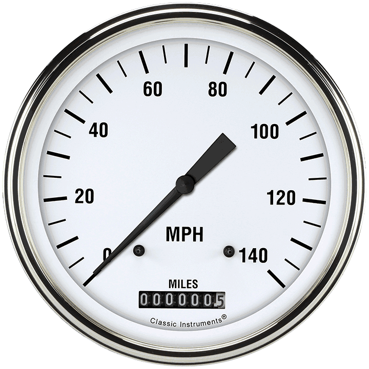 Classic Instruments White Hot 4 5/8" Speedometer - WH56SLF