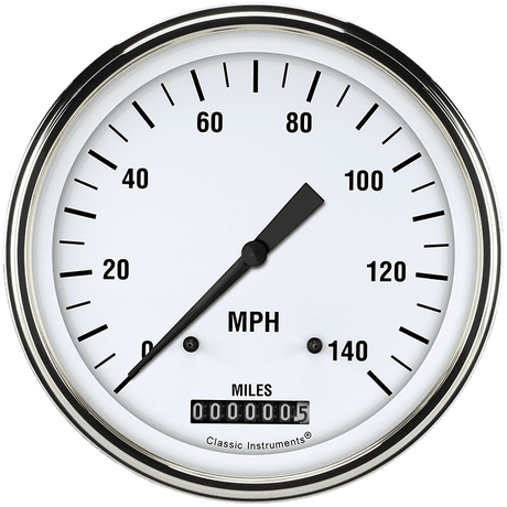 Classic Instruments White Hot 4 5/8" Speedometer - WH56SLF