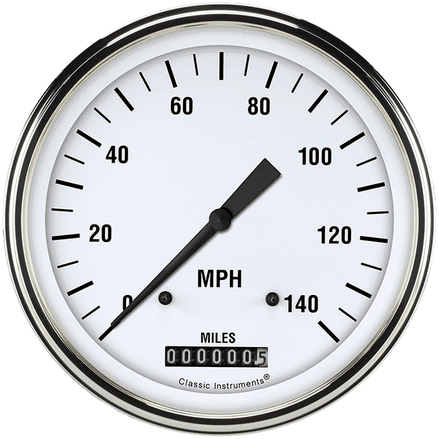 Classic Instruments White Hot 4 5/8" Speedometer - WH56SLF