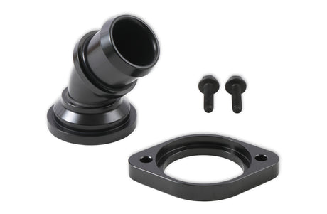 Holley Water Neck - Swivel 45 Degree Angle - Black - 97-343