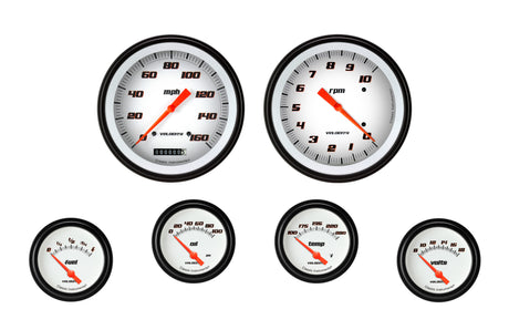 Classic Instruments Velocity White Six Gauge Set 251 - VS251WBLF