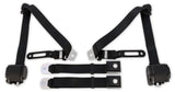 Scott Drake 3 Point Retractable Seat Belts with Vintage Push Button - SB-3P-BK-PBSB